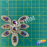Fancy Flower Motif Rhinestone Applique, YH-504