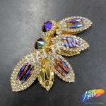 Fancy Flower Motif Rhinestone Applique, YH-504