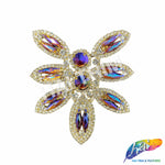 Fancy Flower Motif Rhinestone Applique, YH-504