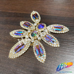 Fancy Flower Motif Rhinestone Applique, YH-504