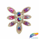 Fancy Flower Motif Rhinestone Applique, YH-504