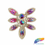 Fancy Flower Motif Rhinestone Applique, YH-504