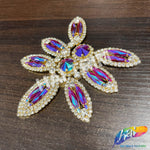 Fancy Flower Motif Rhinestone Applique, YH-504