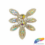 Fancy Flower Motif Rhinestone Applique, YH-504