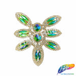Fancy Flower Motif Rhinestone Applique, YH-504
