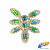Fancy Flower Motif Rhinestone Applique, YH-504
