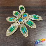 Fancy Flower Motif Rhinestone Applique, YH-504