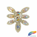 Fancy Flower Motif Rhinestone Applique, YH-504
