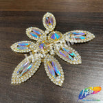 Fancy Flower Motif Rhinestone Applique, YH-504