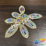 Fancy Flower Motif Rhinestone Applique, YH-504