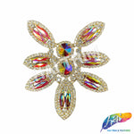 Fancy Flower Motif Rhinestone Applique, YH-504