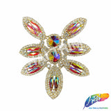 Fancy Flower Motif Rhinestone Applique, YH-504
