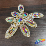 Fancy Flower Motif Rhinestone Applique, YH-504