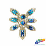 Fancy Flower Motif Rhinestone Applique, YH-504