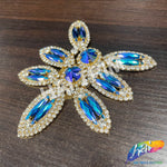 Fancy Flower Motif Rhinestone Applique, YH-504