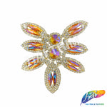 Fancy Flower Motif Rhinestone Applique, YH-504