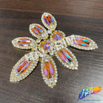 Fancy Flower Motif Rhinestone Applique, YH-504