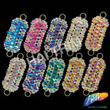 Fancy Color Motif Rhinestone Applique with Rings, YH-506