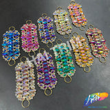 Fancy Color Motif Rhinestone Applique with Rings, YH-506