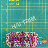 Fancy Color Motif Rhinestone Applique with Rings, YH-506