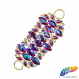 Fancy Color Motif Rhinestone Applique with Rings, YH-506
