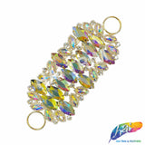 Fancy Color Motif Rhinestone Applique with Rings, YH-506