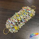 Fancy Color Motif Rhinestone Applique with Rings, YH-506