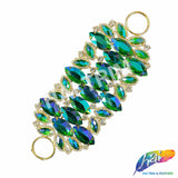 Fancy Color Motif Rhinestone Applique with Rings, YH-506