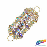 Fancy Color Motif Rhinestone Applique with Rings, YH-506