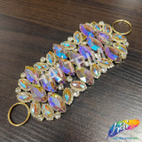 Fancy Color Motif Rhinestone Applique with Rings, YH-506