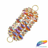 Fancy Color Motif Rhinestone Applique with Rings, YH-506