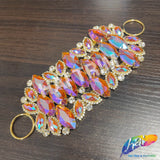 Fancy Color Motif Rhinestone Applique with Rings, YH-506