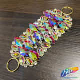 Fancy Color Motif Rhinestone Applique with Rings, YH-506