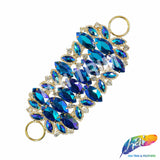 Fancy Color Motif Rhinestone Applique with Rings, YH-506