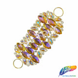 Fancy Color Motif Rhinestone Applique with Rings, YH-506