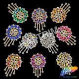 Fancy Medallion Rhinestone Applique with Fringe, YH-507