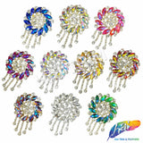 Fancy Medallion Rhinestone Applique with Fringe, YH-507