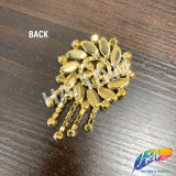 Fancy Medallion Rhinestone Applique with Fringe, YH-507