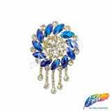 Fancy Medallion Rhinestone Applique with Fringe, YH-507