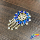 Fancy Medallion Rhinestone Applique with Fringe, YH-507