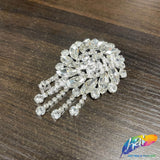 Fancy Medallion Rhinestone Applique with Fringe, YH-507