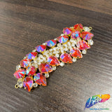 Fancy Wavy Motif Rhinestone Applique, YH-508