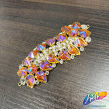 Fancy Wavy Motif Rhinestone Applique, YH-508