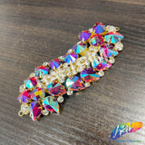 Fancy Wavy Motif Rhinestone Applique, YH-508