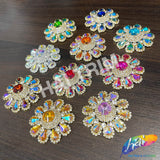 Fancy Flower Medallion Rhinestone Applique, YH-509
