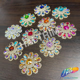 Fancy Flower Medallion Rhinestone Applique, YH-509