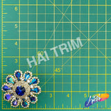 Fancy Flower Medallion Rhinestone Applique, YH-509