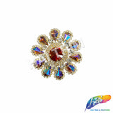 Fancy Flower Medallion Rhinestone Applique, YH-509