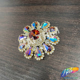 Fancy Flower Medallion Rhinestone Applique, YH-509