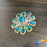 Fancy Flower Medallion Rhinestone Applique, YH-509